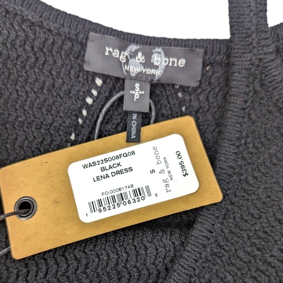 Rag & Bone Lena Mini Dress NEW Bodycon Crochet Dress Womens Small Black - Picture 11 of 13